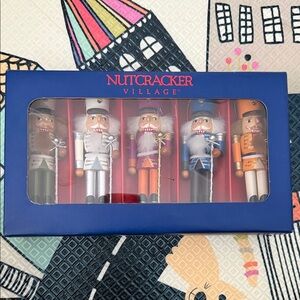 New In Box! 6 Piece Set of Handcrafted Nutcracker Village Collection.